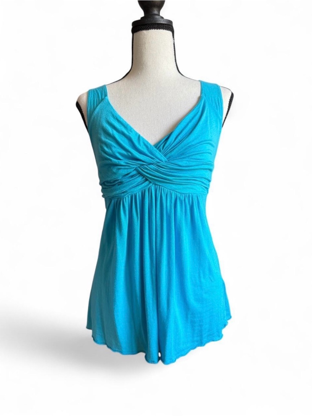 Boston Proper Turquoise Twist Front Empire Tank Top S
